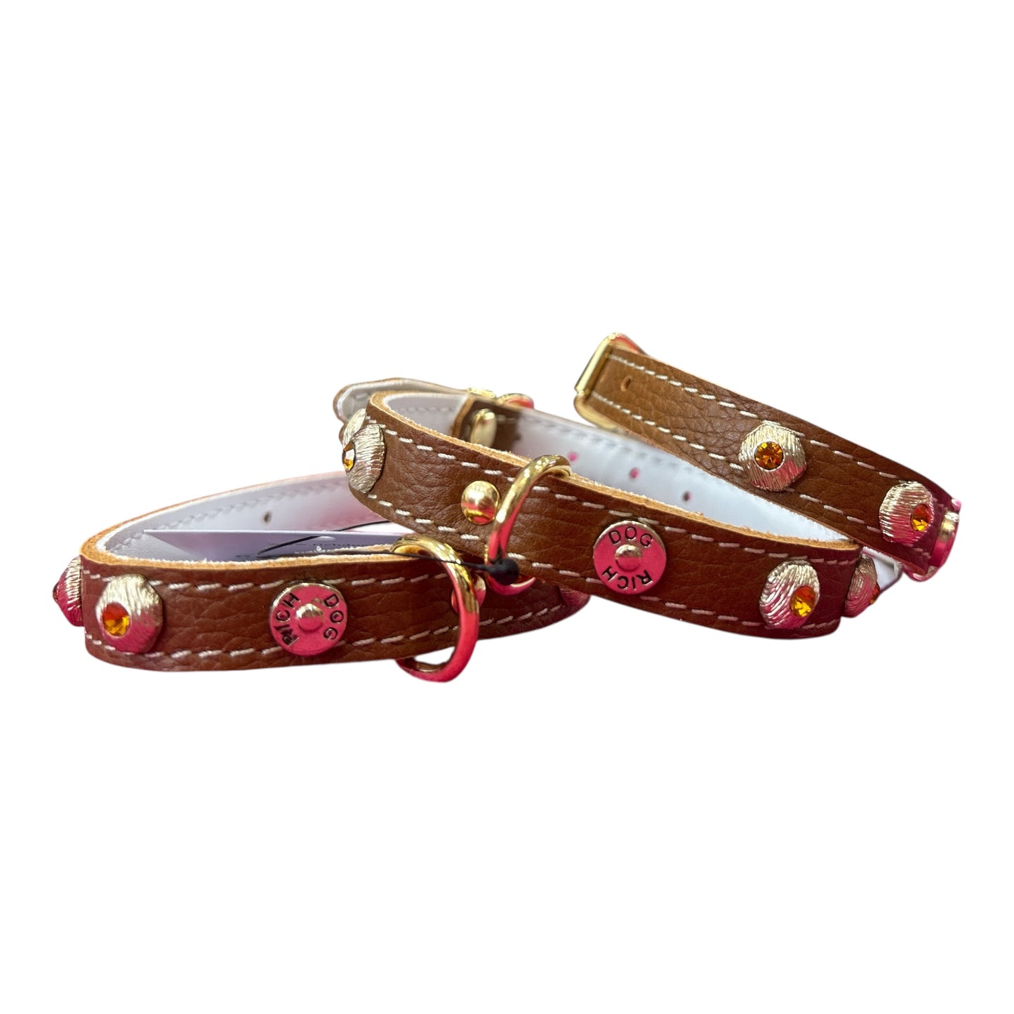 Collare Strass Cuoio