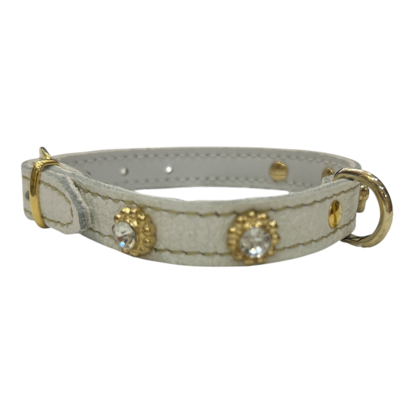 Collare bianco con strass