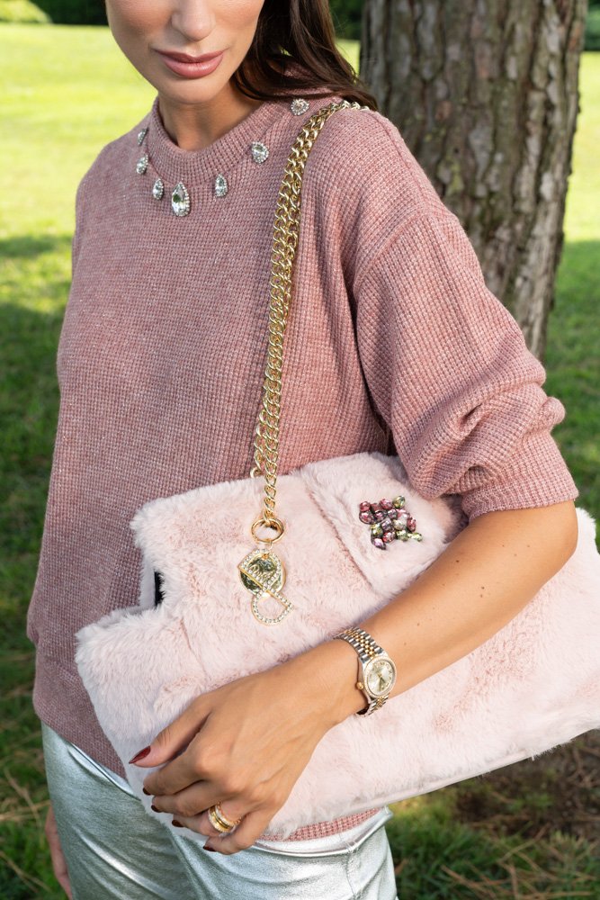 BORSA IN ECOPELO CON CAMOSCIO
