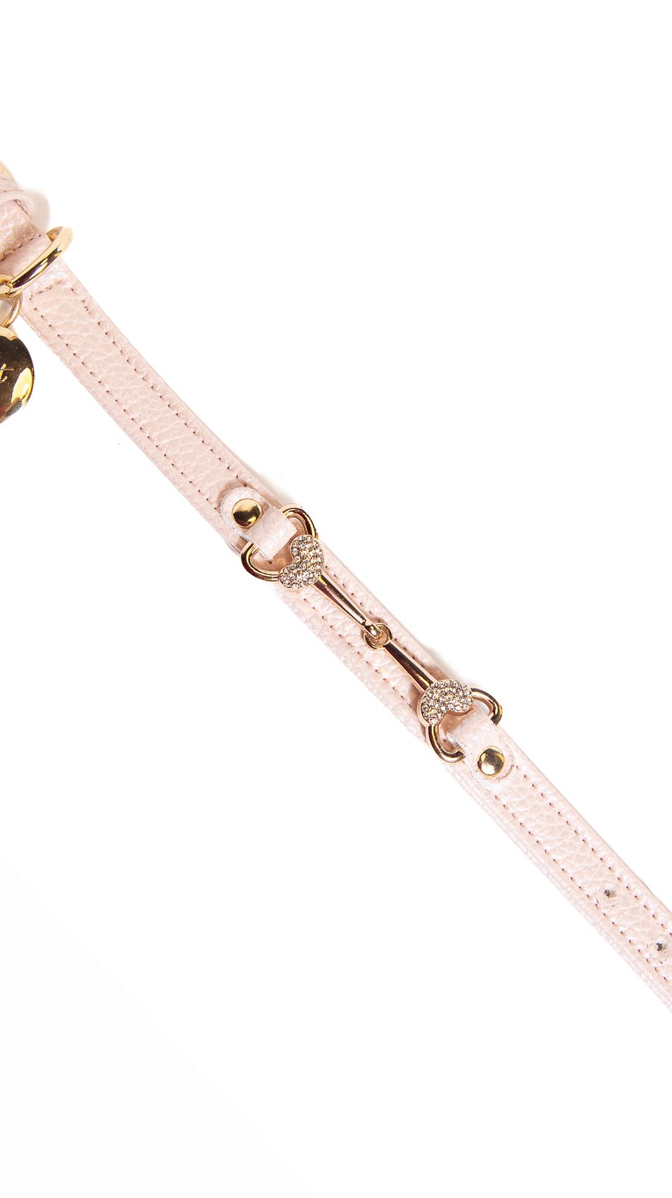 Collare Vanity perlato con morsetto cuori oro