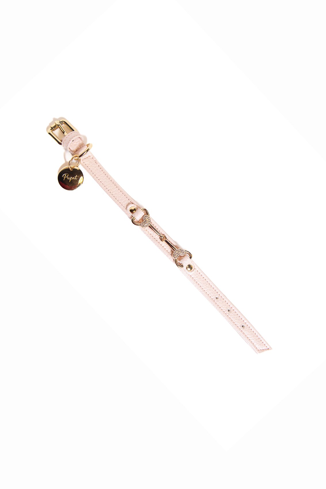 Collare Vanity perlato con morsetto cuori oro