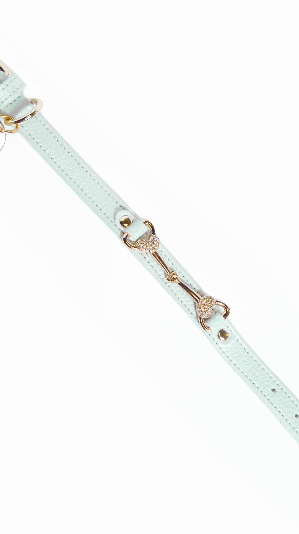 Collare Vanity perlato con morsetto cuori oro