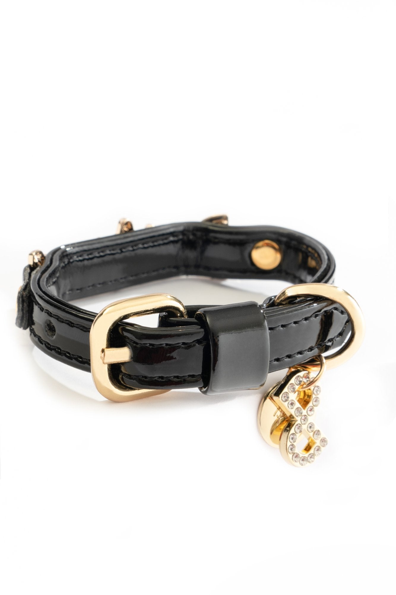 COLLARE LUXE IN VERNICE NERA CON GIOIELLO