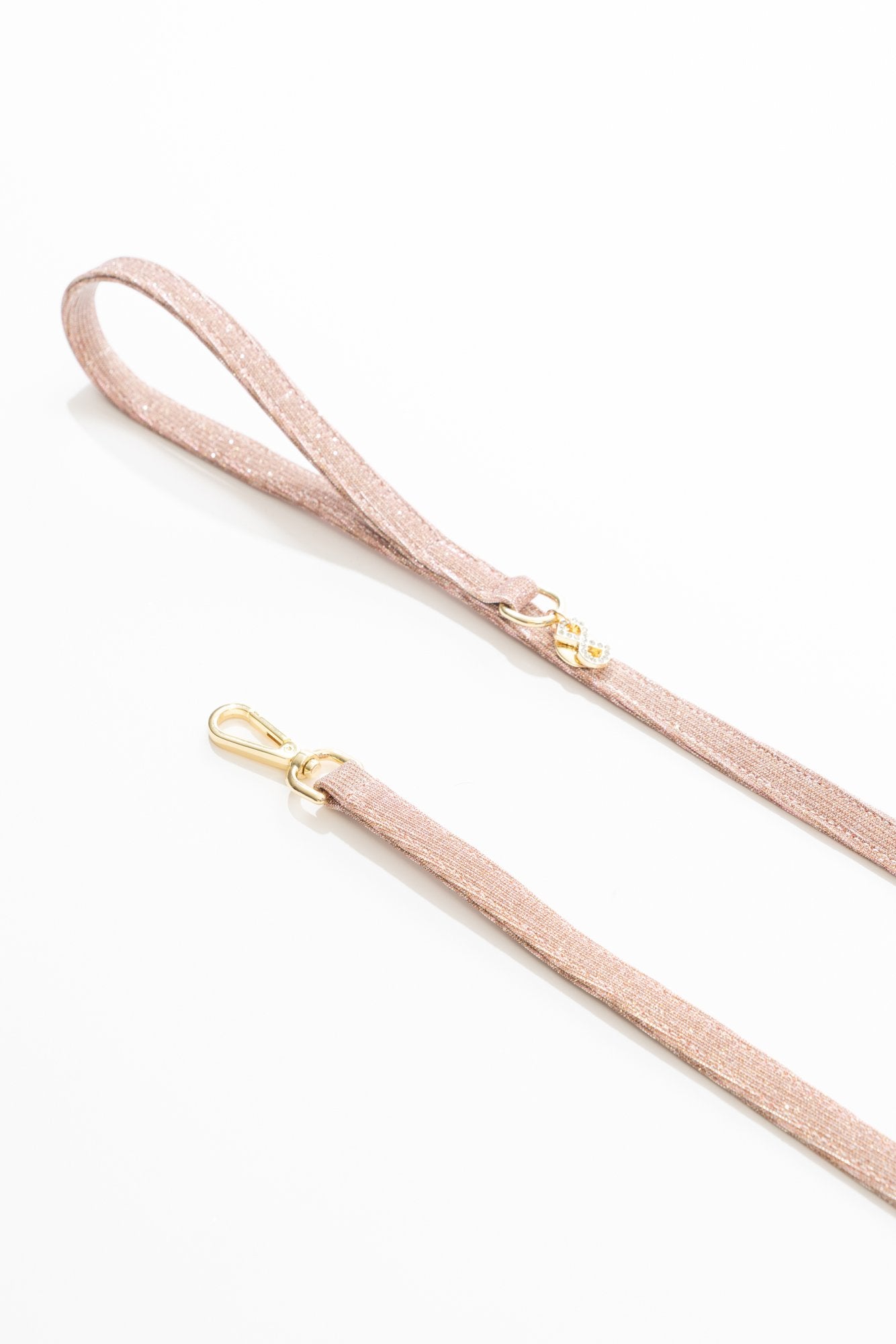 GUINZAGLIO PER CANI IN LUREX PIATTO ROSA