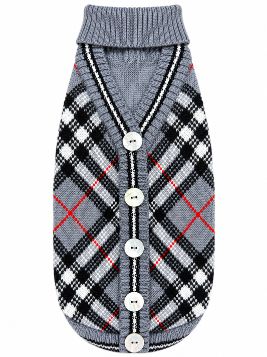 Cardigan Tartan Grigio (009)