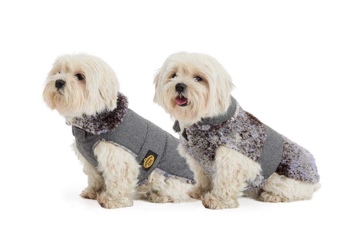 Cappotto impermeabile foderato in pelliccia teddy