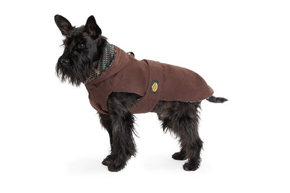 Cappotto impermeabile foderato in pannetto di lana con cappuccio