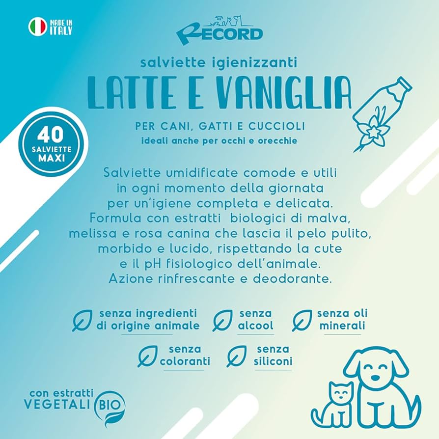 Salviette igienizzanti Latte e Vaniglia