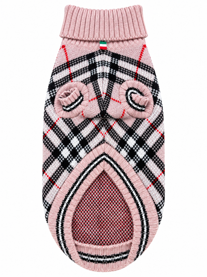 Cardigan Tartan Rosa Antico