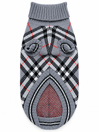 Cardigan Tartan Grigio