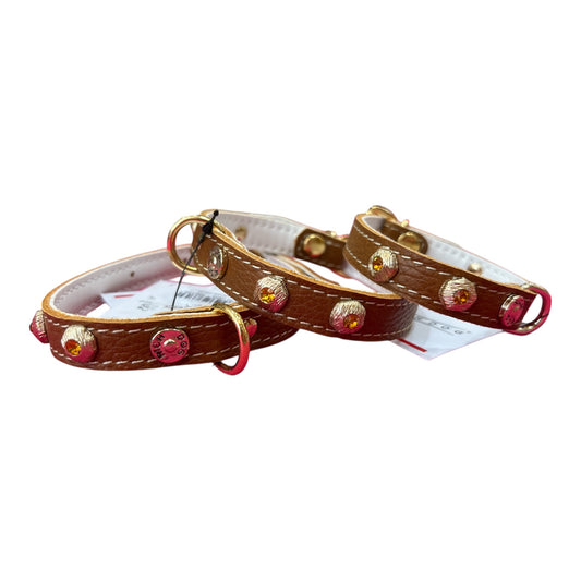 Collare Strass Cuoio