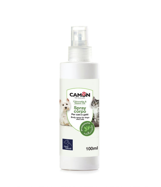 Spray corpo per cani e gatti con Citronella e Olio di Neem