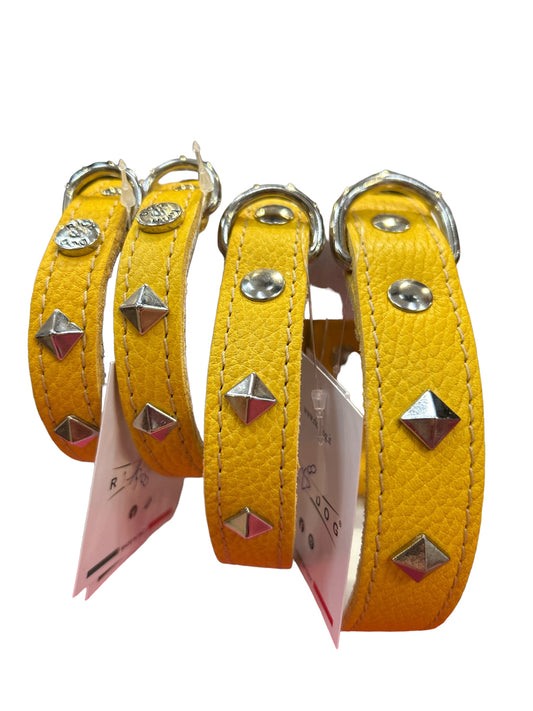 Collare Giallo con borchie