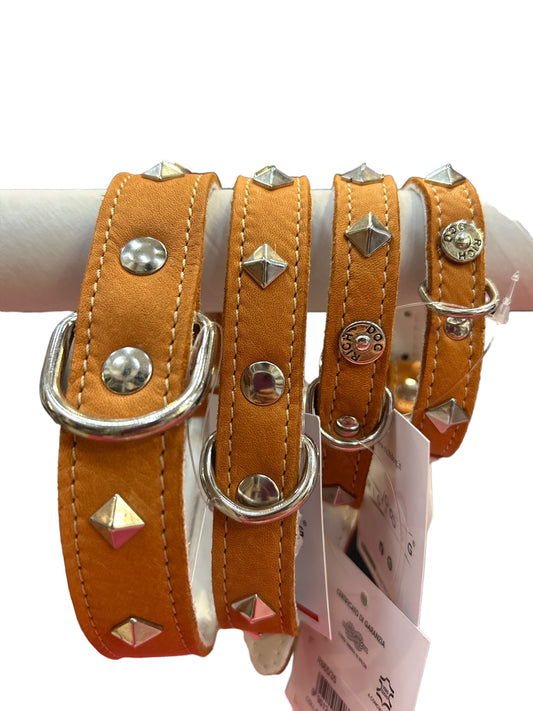 Collare Arancione con borchie