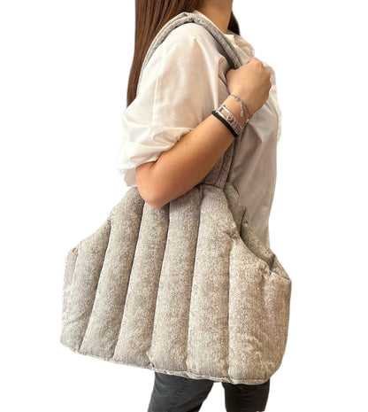 BORSA TRASPORTINO GILIAN GRIGIO CHIARO