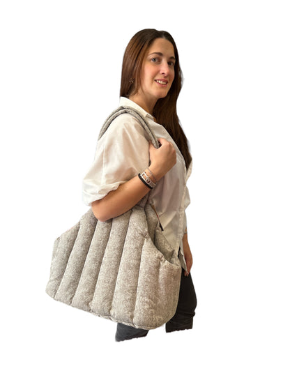 BORSA TRASPORTINO GILIAN GRIGIO CHIARO