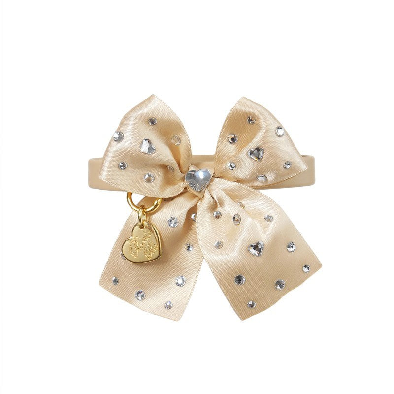 CHIC BOW COLLAR COOKIE ECOLEATHER/GOLD