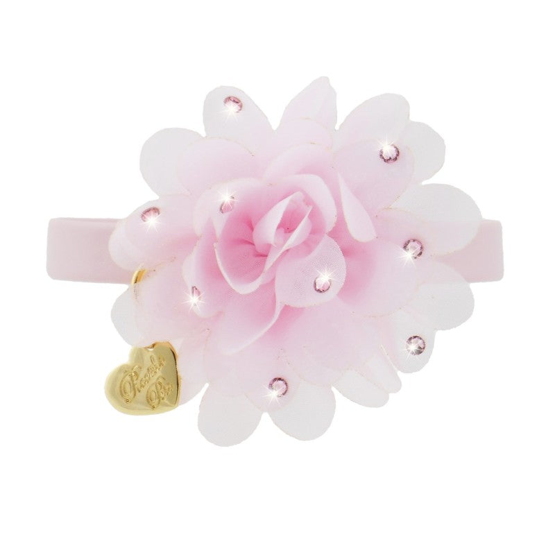 CHIC FLOWER COLLAR POWDER ROSE ECOLEATHER/GOLD