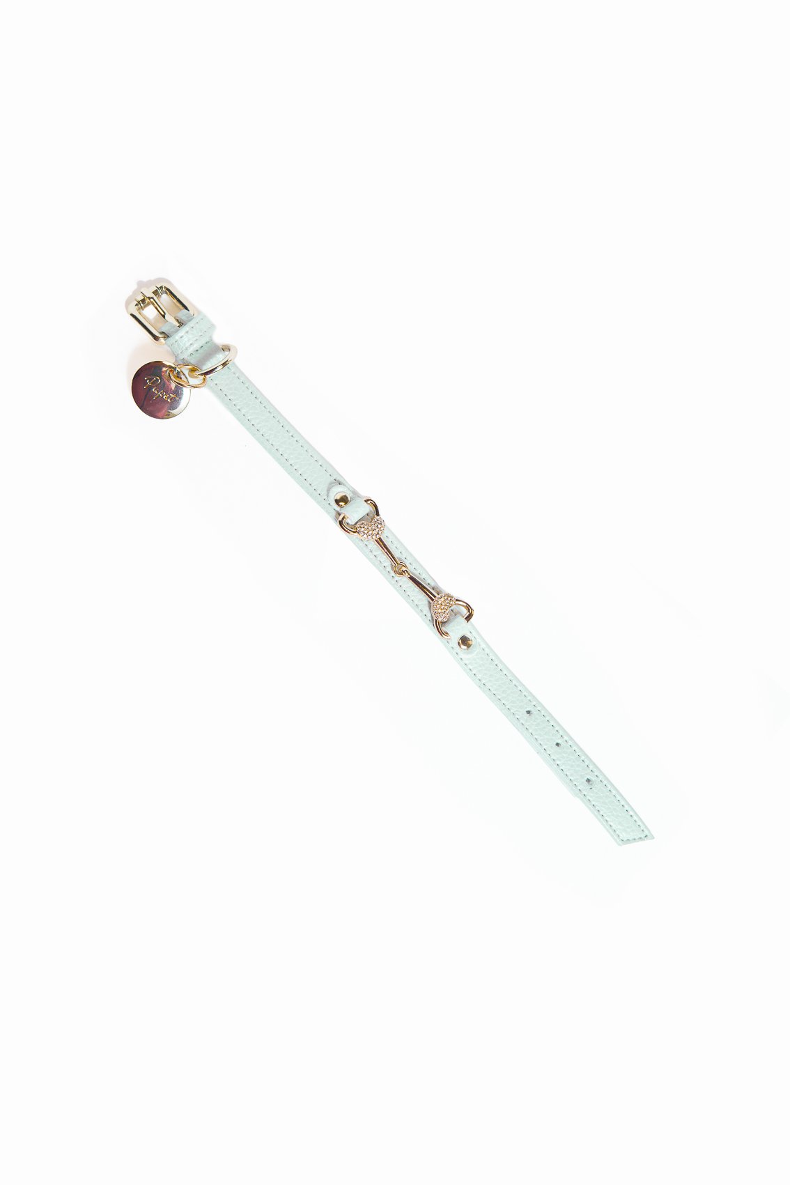 Collare Vanity perlato con morsetto cuori oro
