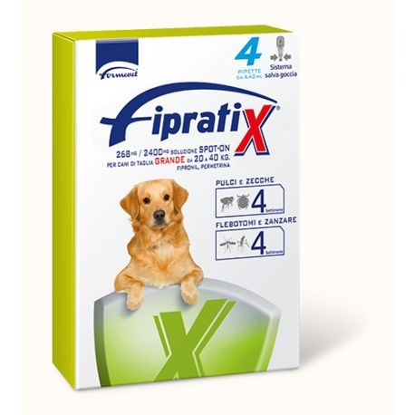 FIPRATIX CANI TAGLIA GRANDE 20-40 KG 4 PIPETTE 4,4 ML