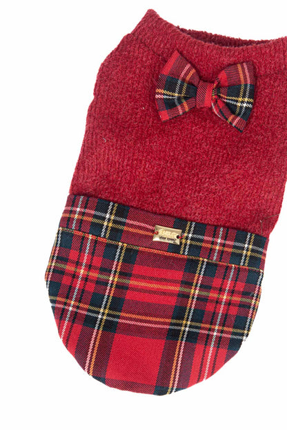 MAGLIONCINO SCOTTISH RED CON PAPILLON