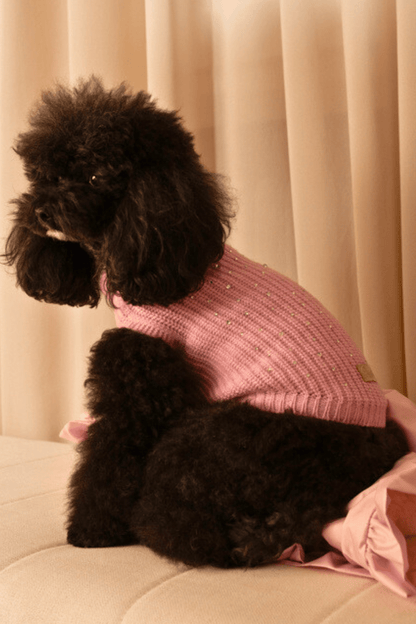 Maglioncino Strass  Brillanti Rosa