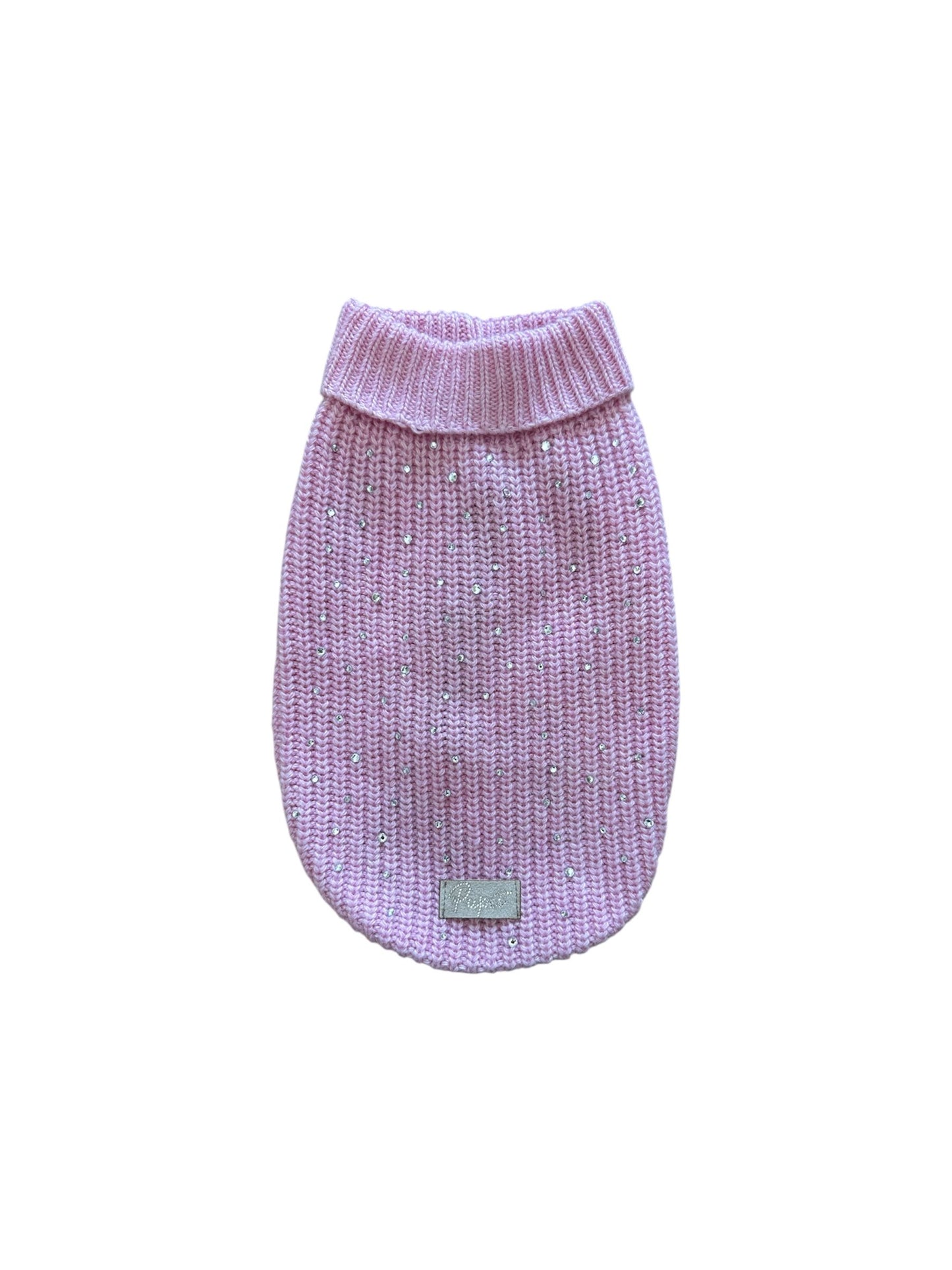 Maglioncino Strass  Brillanti Rosa