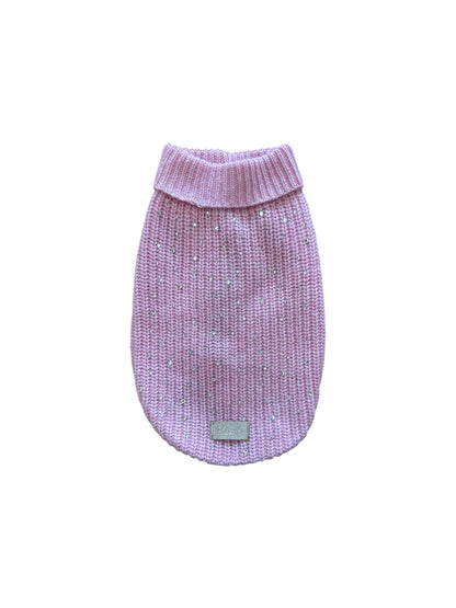 Maglioncino Strass  Brillanti Rosa