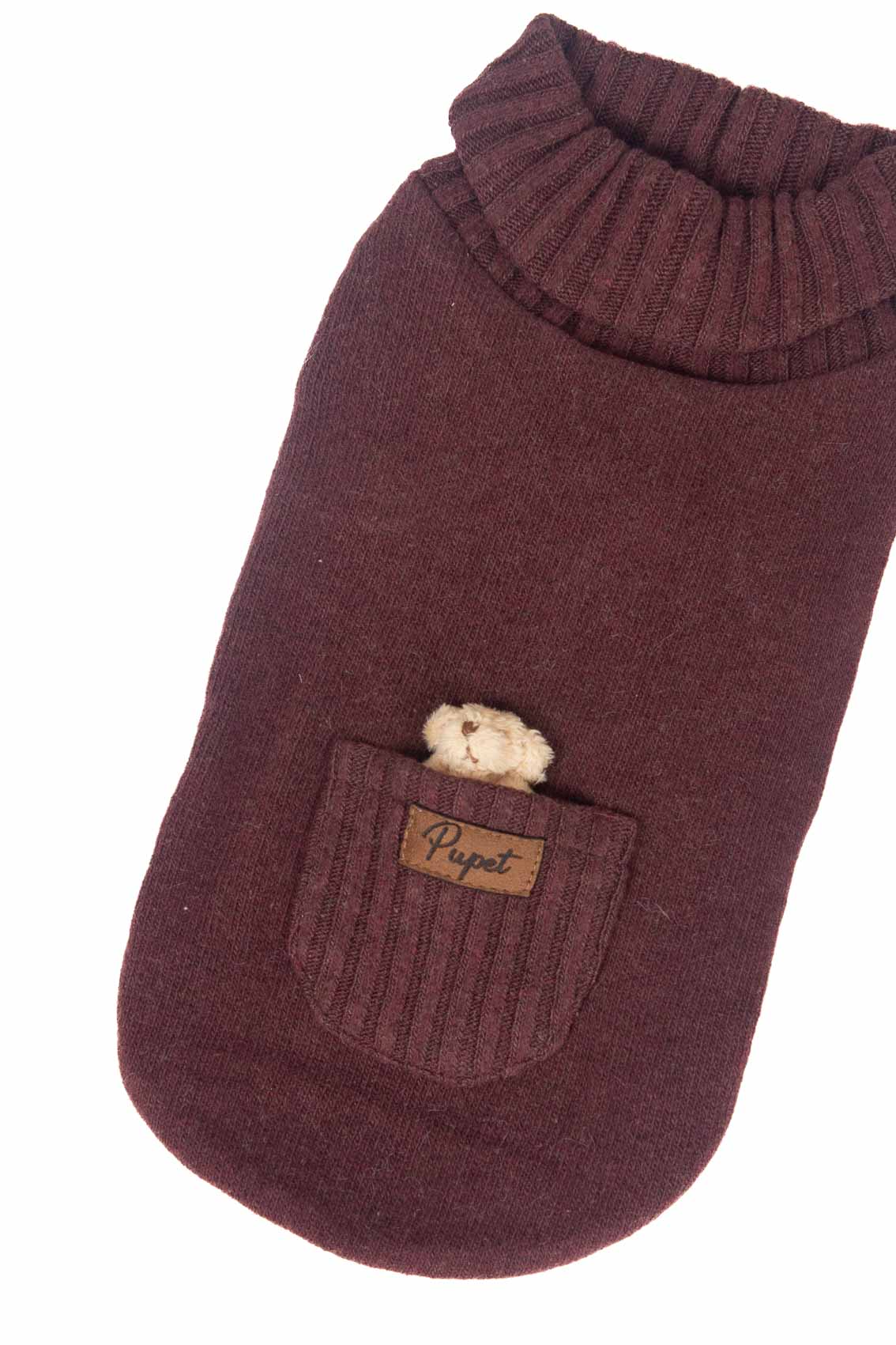 Maglioncino orsetto nel taschino Bordeaux