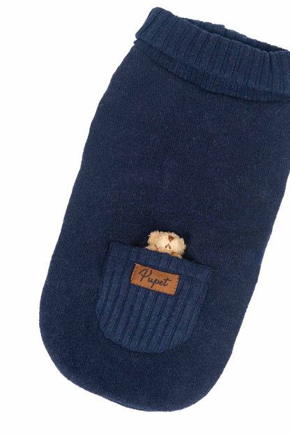 Maglioncino orsetto nel taschino Blu