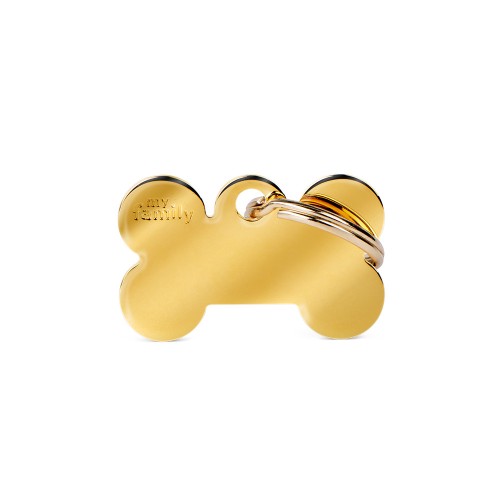 Medaglietta Basic Osso Piccola in Ottone Dorato