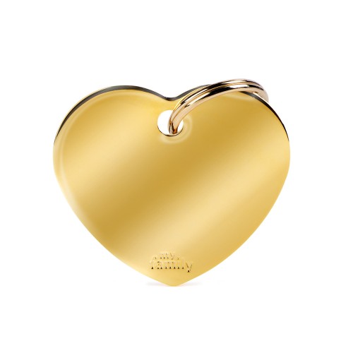 Medaglietta Basic Cuore Grande in Ottone Dorato