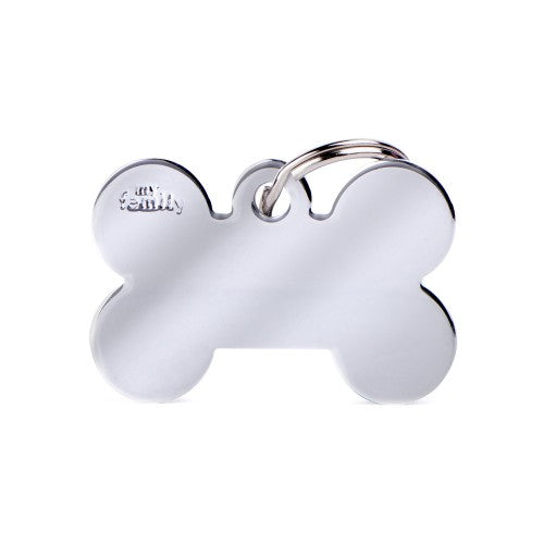 Medaglietta Basic Osso Grande in Ottone Cromato